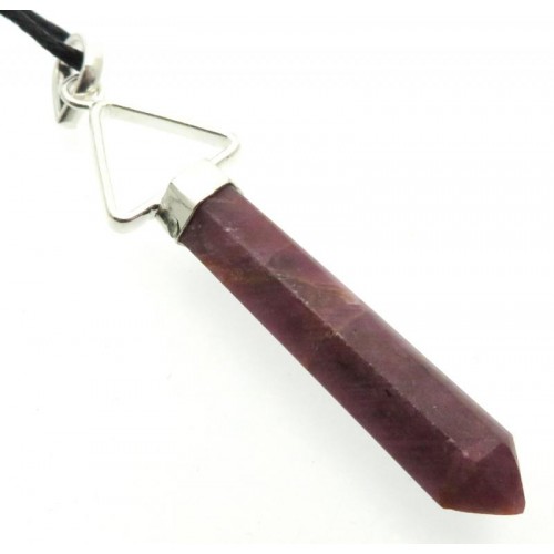 Ruby Gemstone Faceted Point Pendant