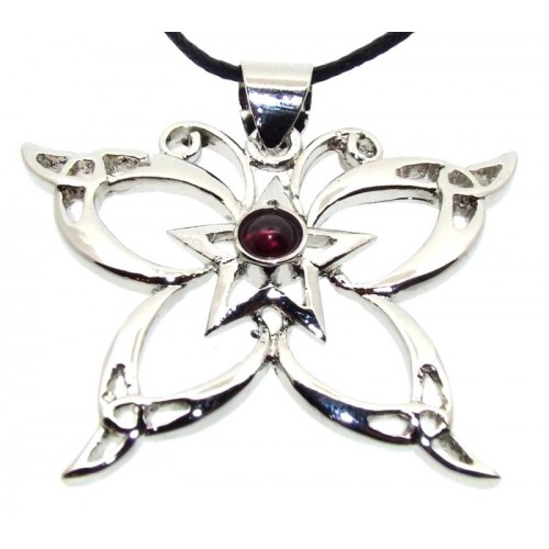 Garnet Metal Butterfly Pendant