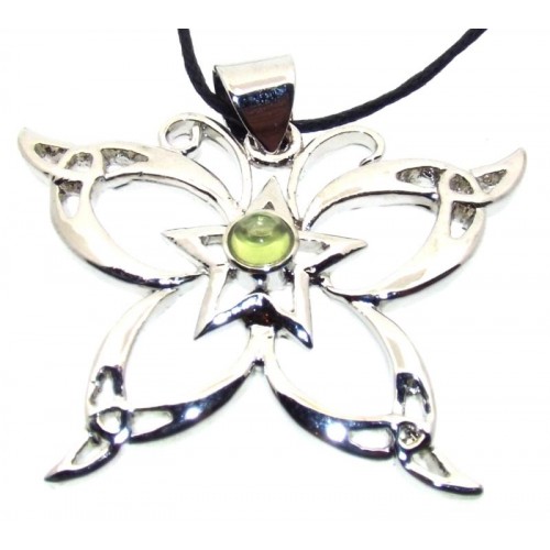 Peridot Metal Butterfly Pendant