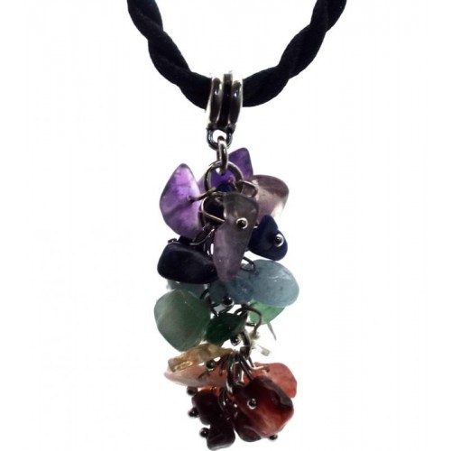 Chakra Gemstone Cluster Pendant