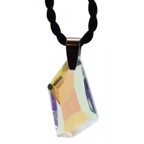 Faceted Aurora Borealis Crystal Pendant