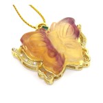 Fluorite Gemstone Carved Butterfly Pendant