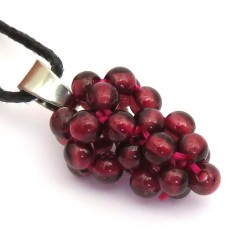 Garnet Gemstone Grape Pendant