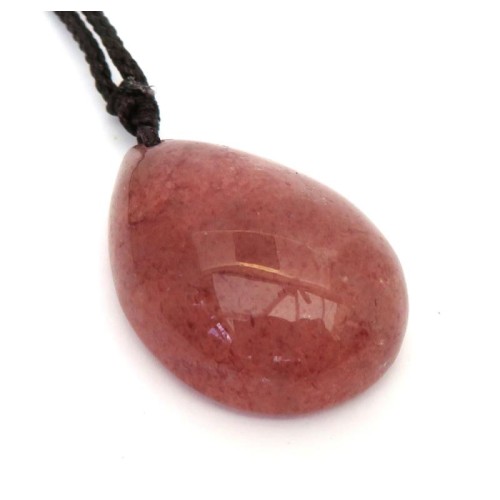 Natural Strawberry Quartz Teardrop Bead Pendant