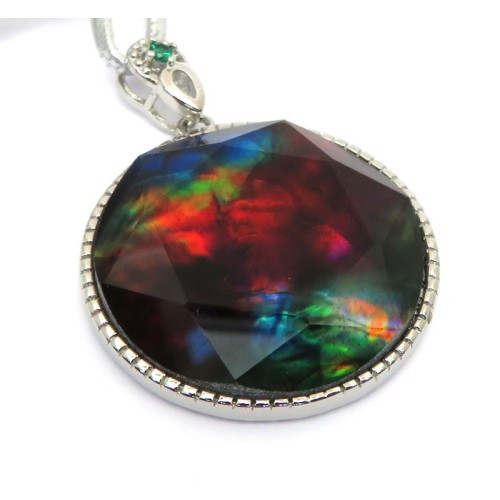 Ammolite Round Gemstone Pendant