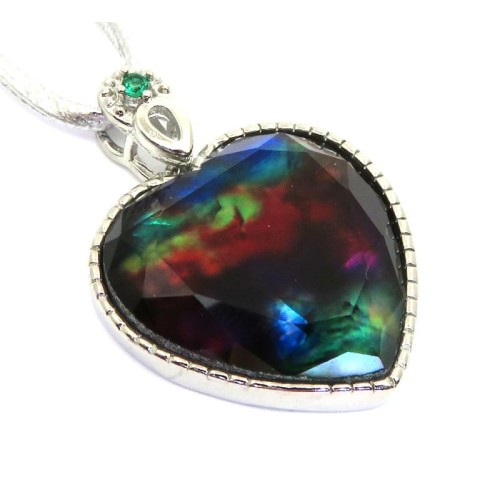 Ammolite Heart Gemstone Pendant