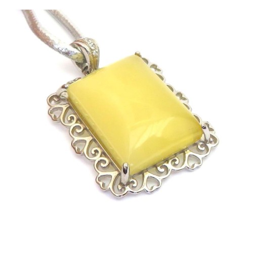 Honey Amber Rectangle Pendant