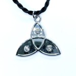 Chrome Triquetra Pendant with Crystals