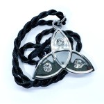 Chrome Triquetra Pendant with Crystals