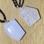 Polished Freeform Chalcedony Slice Pendant