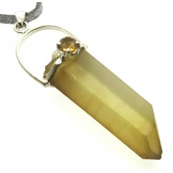 Natural Smoky Citrine Gemstone Point Pendant 06