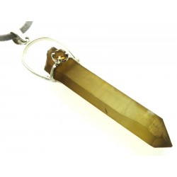 Natural Smoky Citrine Gemstone Point Pendant 07