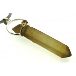 Natural Smoky Citrine Gemstone Point Pendant 09