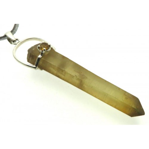 Natural Smoky Citrine Gemstone Point Pendant 10