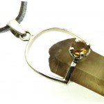 Natural Smoky Citrine Gemstone Point Pendant 10