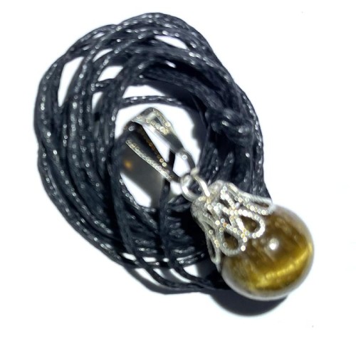 12mm Tigers Eye Gemstone Sphere Pendant