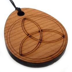 Triquetra Reclaimed Yew Slice Wooden Pendant