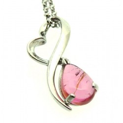 Tourmaline Gemstone Sterling Silver Pendant with Chain 01