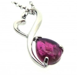 Tourmaline Gemstone Sterling Silver Pendant with Chain 03