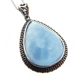 Aquamarine Sterling Silver Pendant with Chain 01