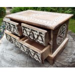 Wooden Rectangular Four Drawer Pentacle Altar Cupboard