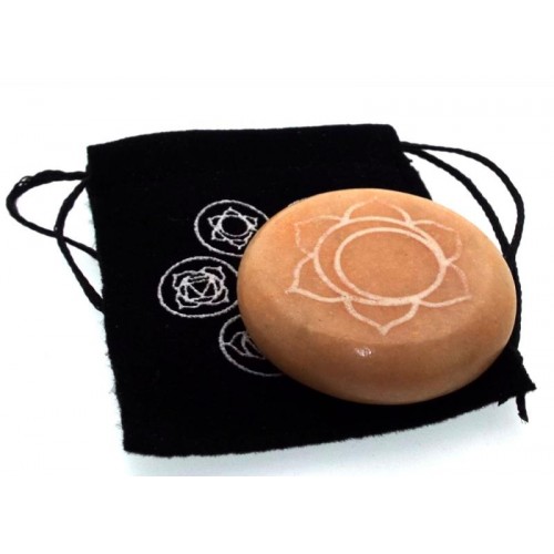 Sacral Chakra Meditation Soapstone with Pouch