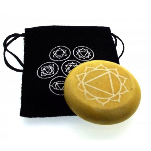 Solar Chakra Meditation Soapstone with Pouch