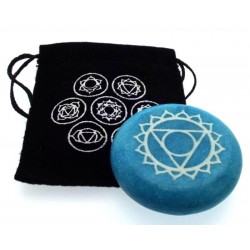 Throat Chakra Meditation Soapstone with Pouch