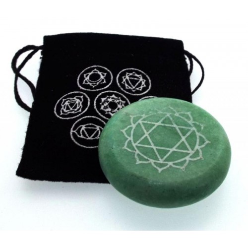 Heart Chakra Meditation Soapstone with Pouch