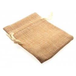 Burlap Drawstring Pouch Natural Small