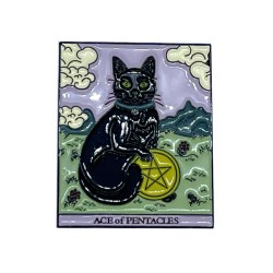 Metal Enamel Ace of Pentacles Badge