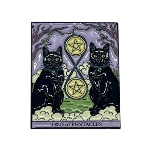 Metal Enamel Two of Pentacles Badge