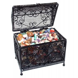 Black Wire Mini Chest Containing Tumblestone Chips