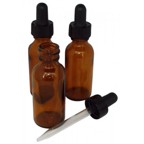 3x 30ml Brown Glass Pipette Dropper Bottles