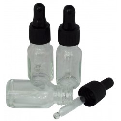 3x 10ml Clear Glass Pipette Dropper Bottles