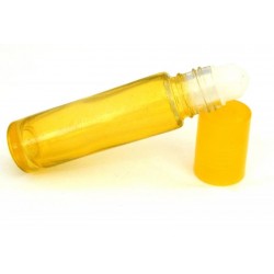 1x 10ml Yellow Coloured Glass Roll On Bottle