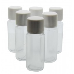 6x 10ml Plastic Screw Top Bottles