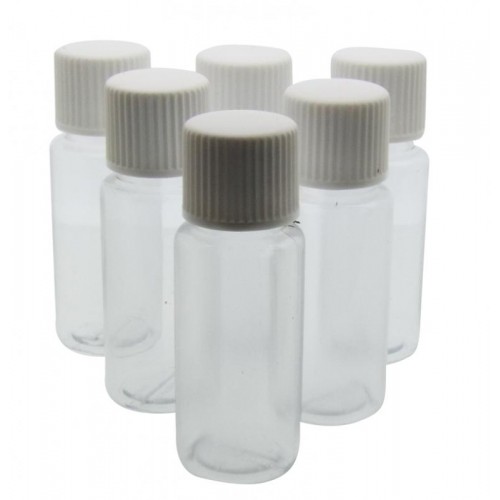 6x 10ml Plastic Screw Top Bottles