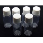 6x 10ml Plastic Screw Top Bottles