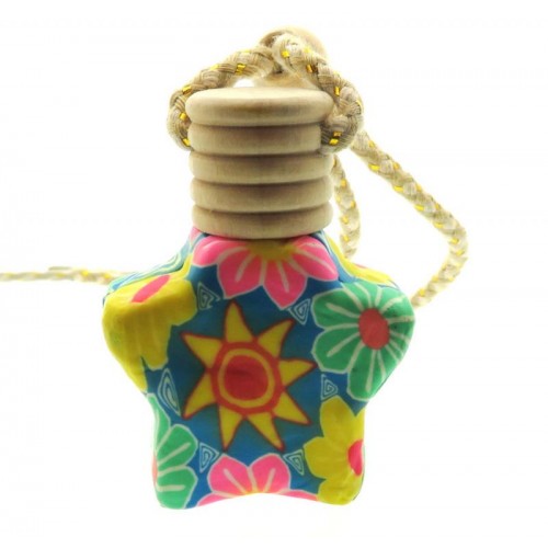 1x Fimo Flower Air Freshener Bottle Design 01