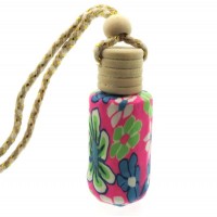 1x Fimo Flower Air Freshener Bottle Design 03