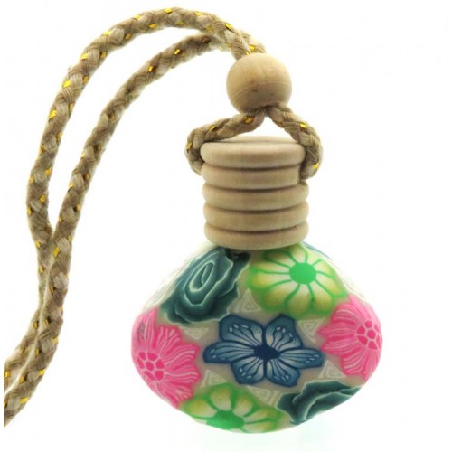 1x Fimo Flower Air Freshener Bottle Design 04