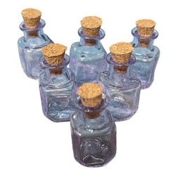 1x Mini Lilac Fillable Empty Glass Square Charm Bottle