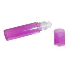1x 10ml Pink Coloured Glass Roll On Bottle