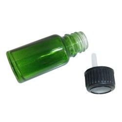 1x 10ml Green Coloured Glass Bottle