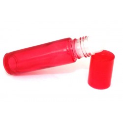 1x 10ml Red Coloured Glass Roll On Bottle