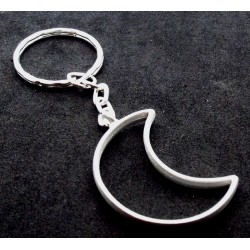 Crescent Moon Metal Keyring