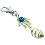 Evil Eye Hand Crystal Lingam Bag Charm Keyring