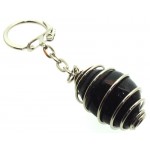 Bloodstone Gemstone Spiral Keyring