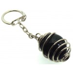 Bloodstone Gemstone Spiral Keyring